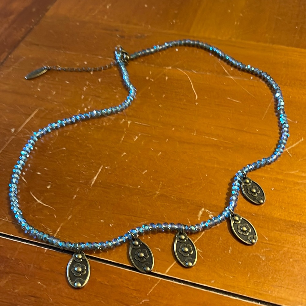 Blue crystal necklace